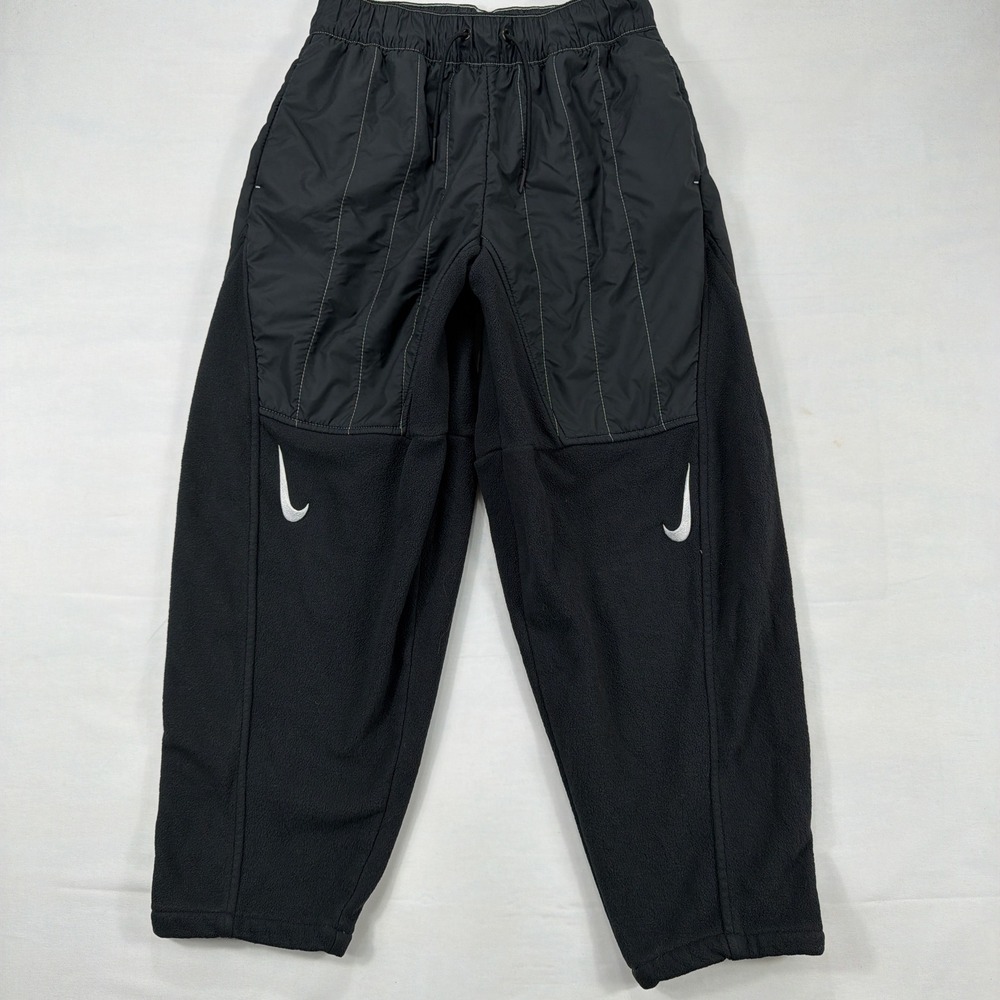 Nike Fleece Joggers Quilted Overlay Tech Sweatpants Size S Black Mens Women